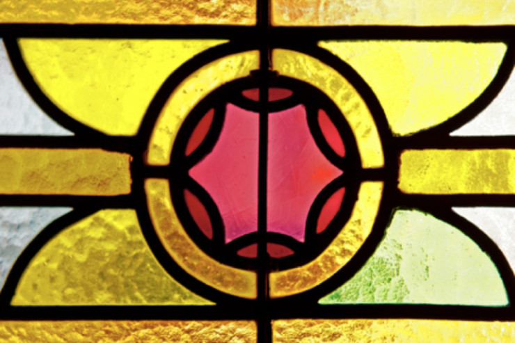 Catholic Poetry Room stained glass