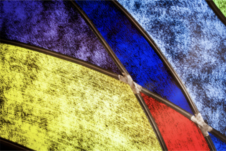 Catholic Poetry Room stained glass