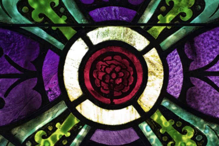 Catholic Poetry Room stained glass