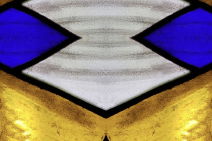 Catholic Poetry Room stained glass