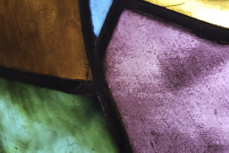 Catholic Poetry Room stained glass